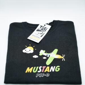 P-51D MUSTANG TASARIMLI BASKILI SİYAH ÇOCUK TSHIRT