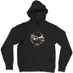 TIGER MOTH TASARIM BASKILI SİYAH HOODIE