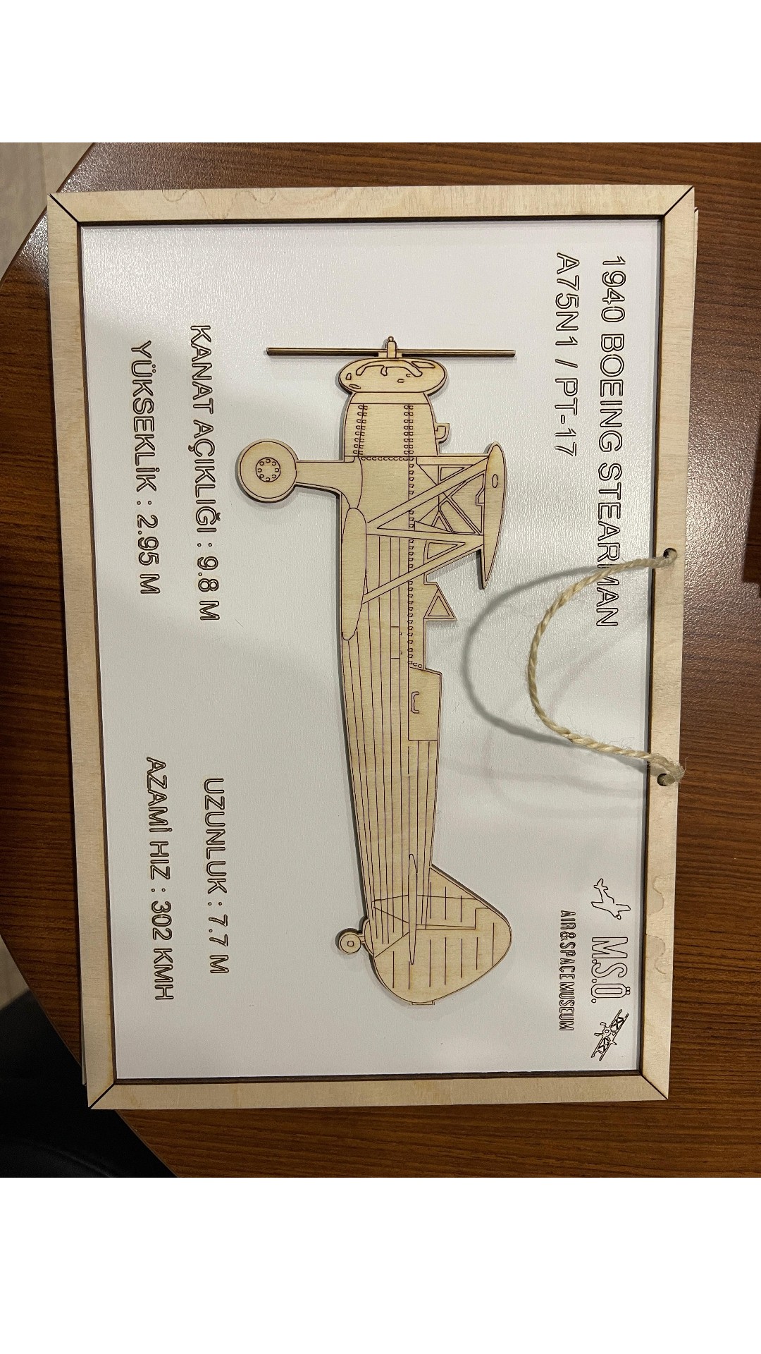 LAZER GRAVÜR TABLO- BOEING STEARMAN