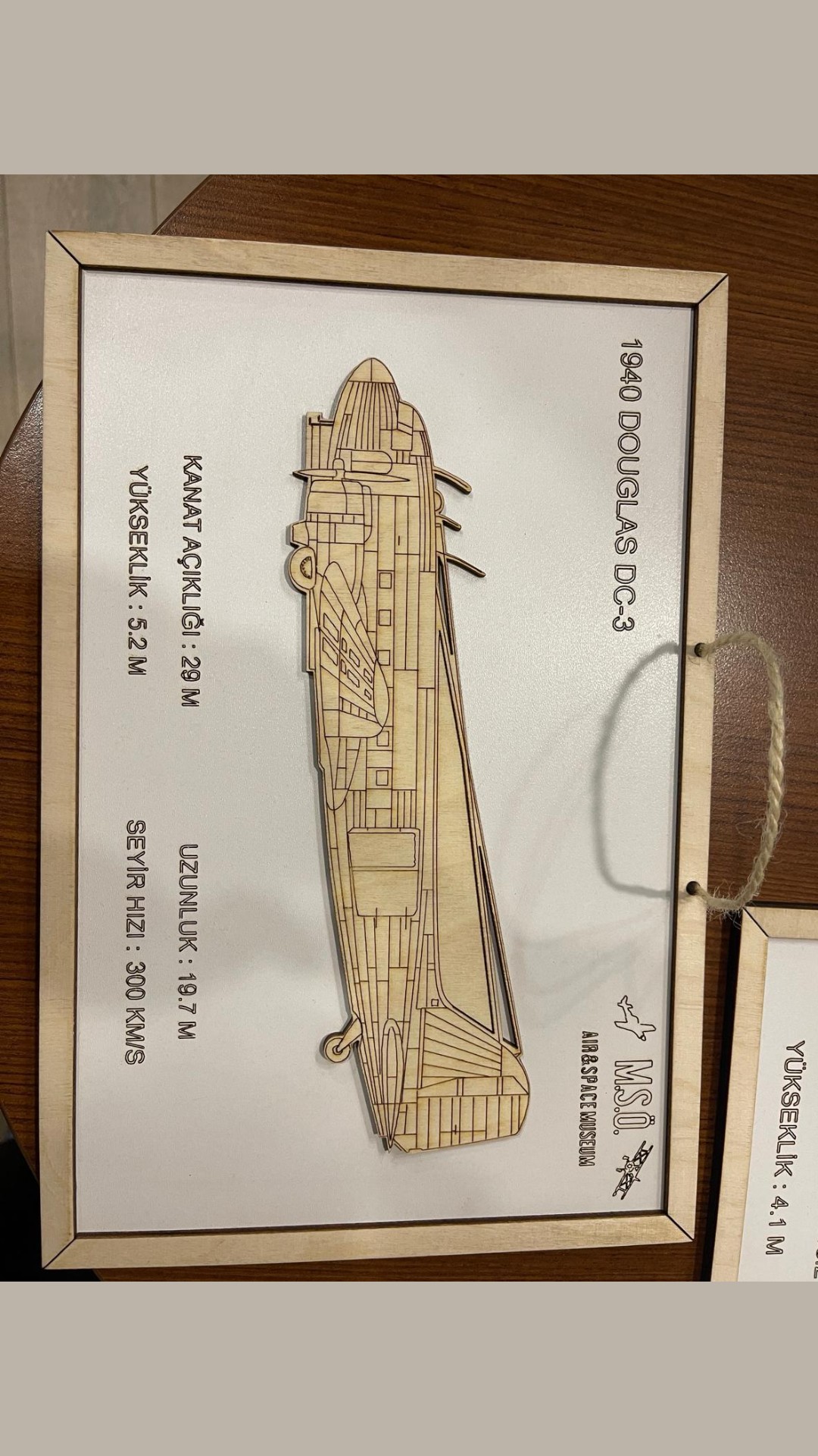 LAZER GRAVÜR TABLO- DC-3