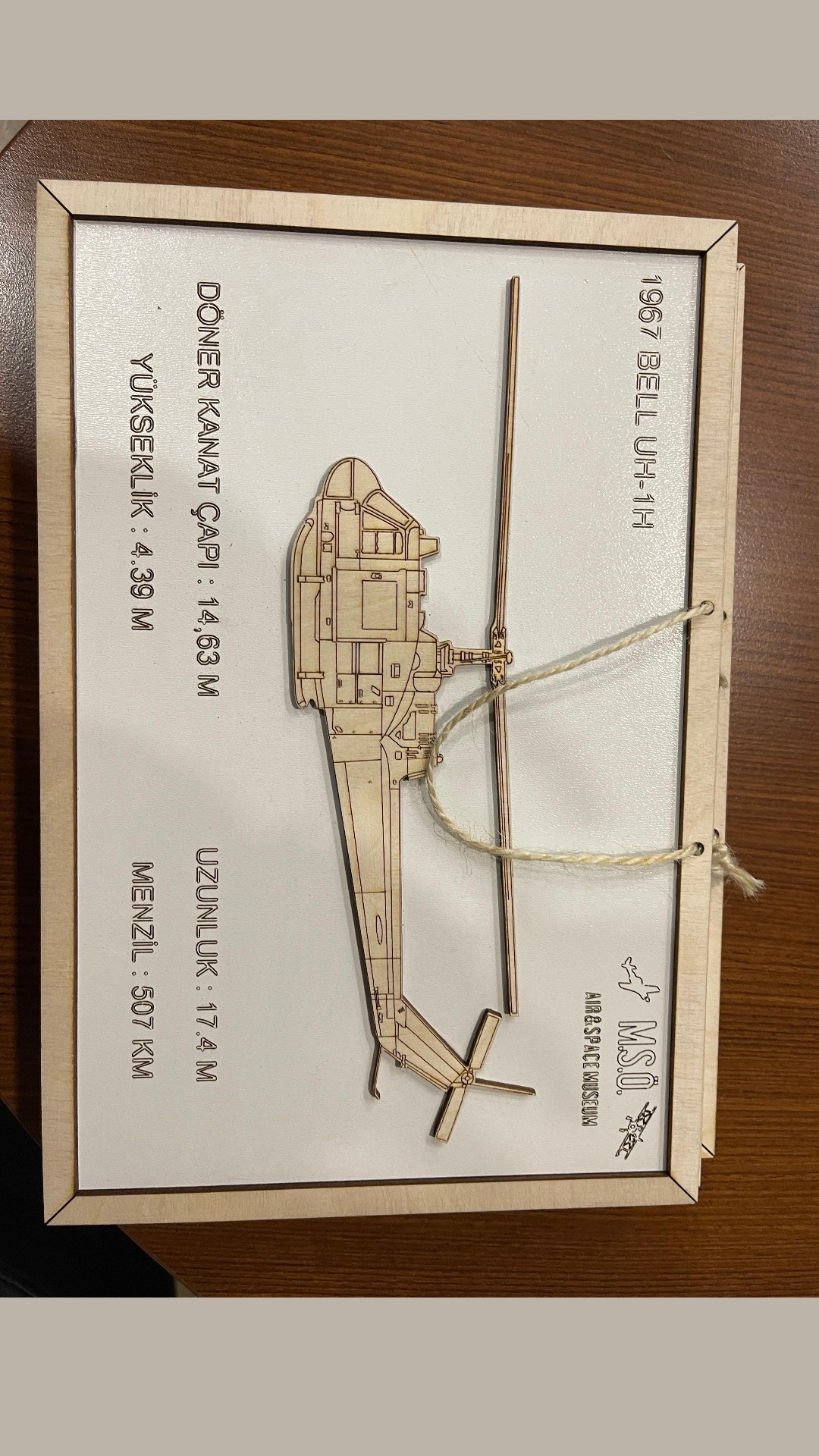 LAZER GRAVÜR TABLO- UH-1H