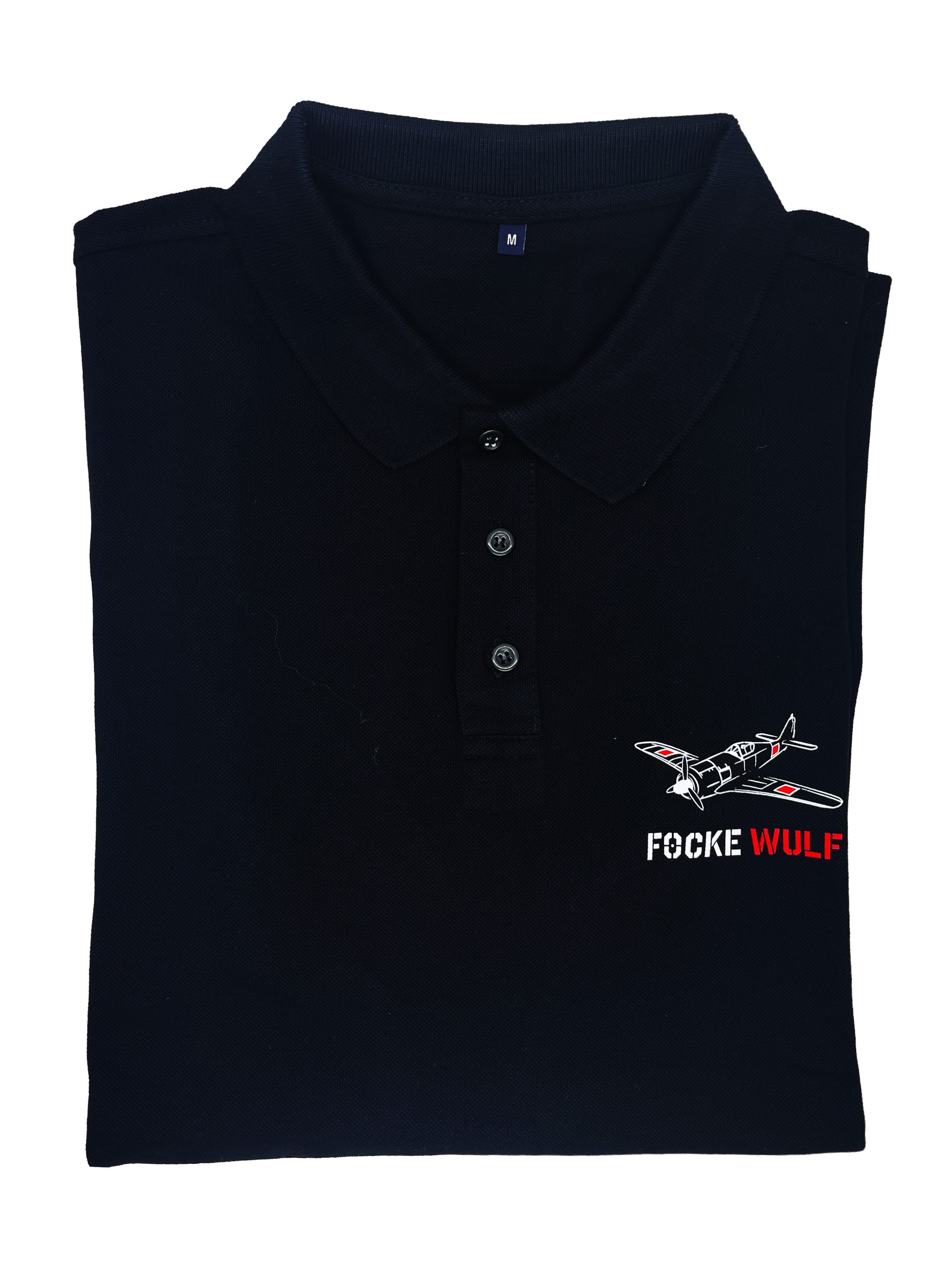 TSHIRT- POLO YAKA SİYAH FOCKE WULF 190 TASARIMLI